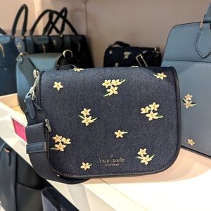 Kate Spade Navy Crossbody Bag with Floral Design